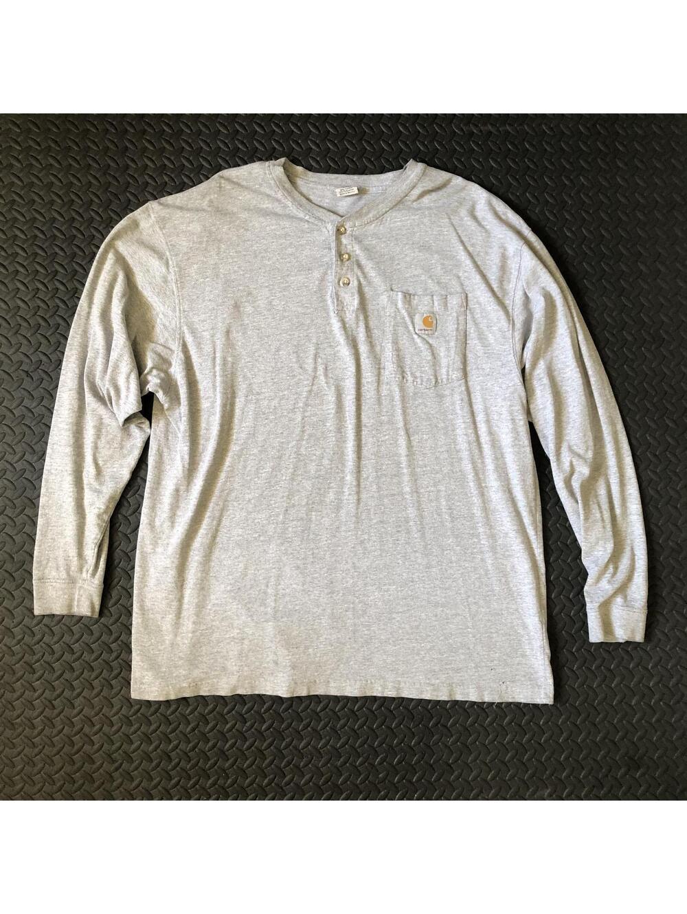 Carhartt XL Tall Gray Long Sleeve Henley Shirt